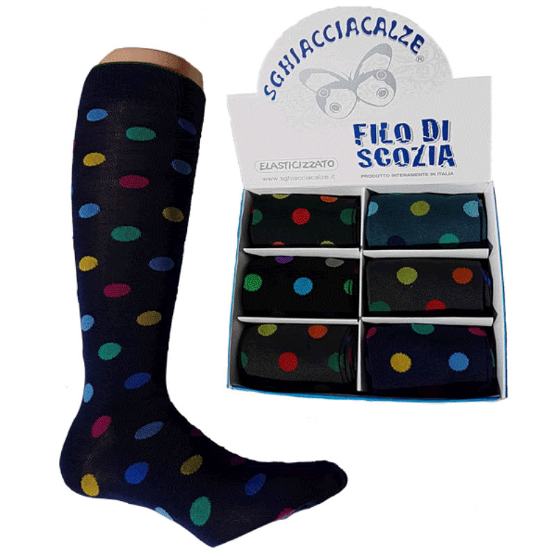 6 PAIA CALZE FILO SCOZIA LUNGO POIS